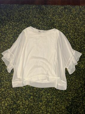 Zara Gauzy White Blouse
